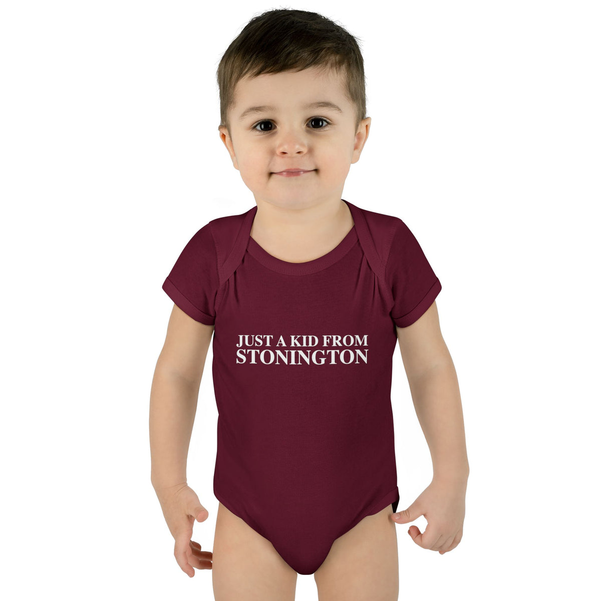 Just a kid from Stonington Infant Baby Rib Bodysuit