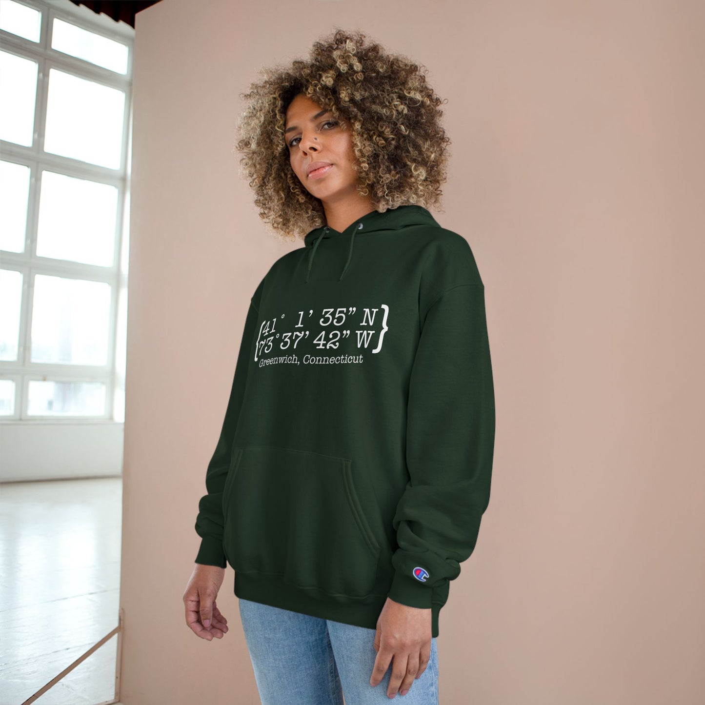 Greenwich Coordinates Champion Hoodie