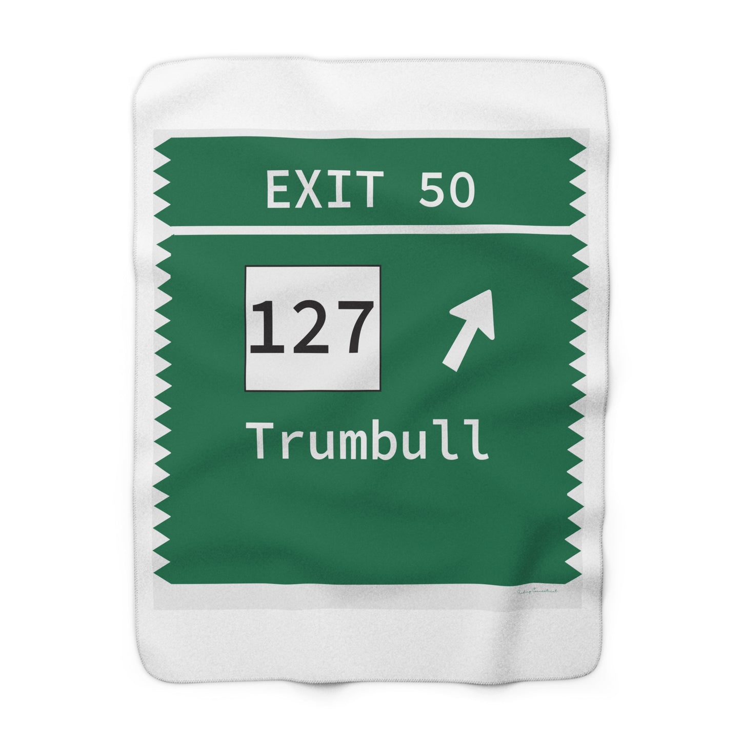Vintage Merritt Parkway Exit 50 Sign Sherpa Fleece Blanket