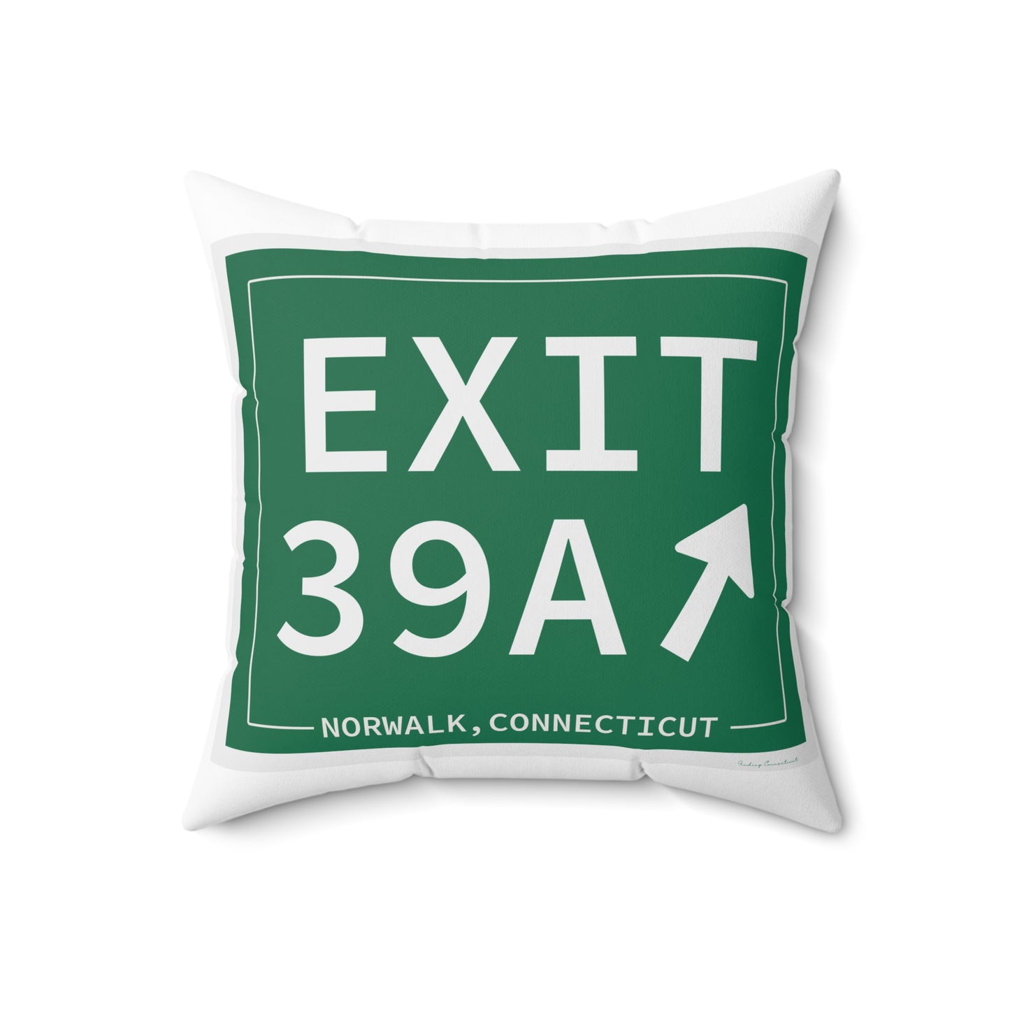 Vintage Exit 39A Merritt Parkway Sign Spun Polyester Square Pillow