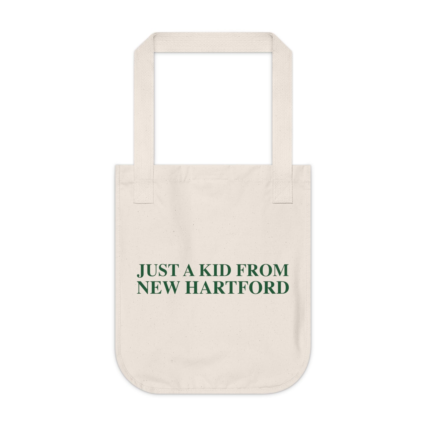 Just a kid from New Hartford Organic Canvas Tote Bag