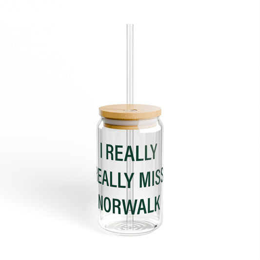 I Really Really Miss Norwalk  Sipper Glass, 16oz