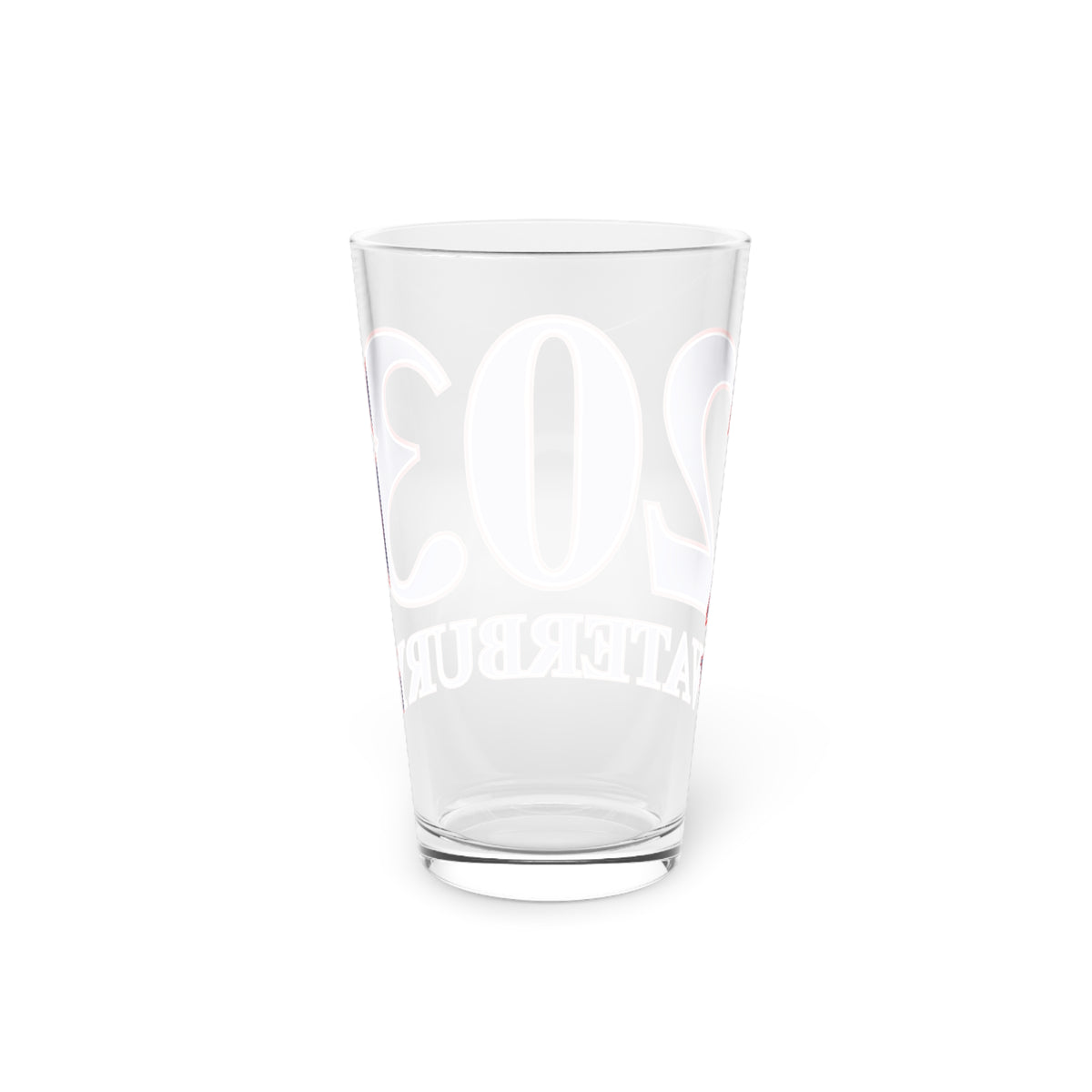 Waterbury Red, White & Blue Pint Glass, 16oz
