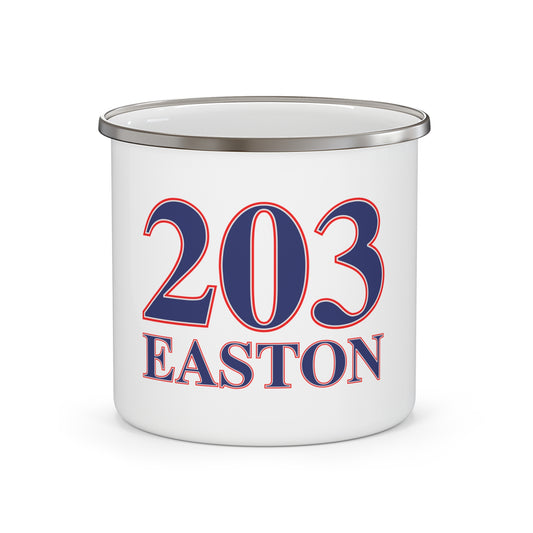 203 Easton Red White & Blue Enamel Camping Mug
