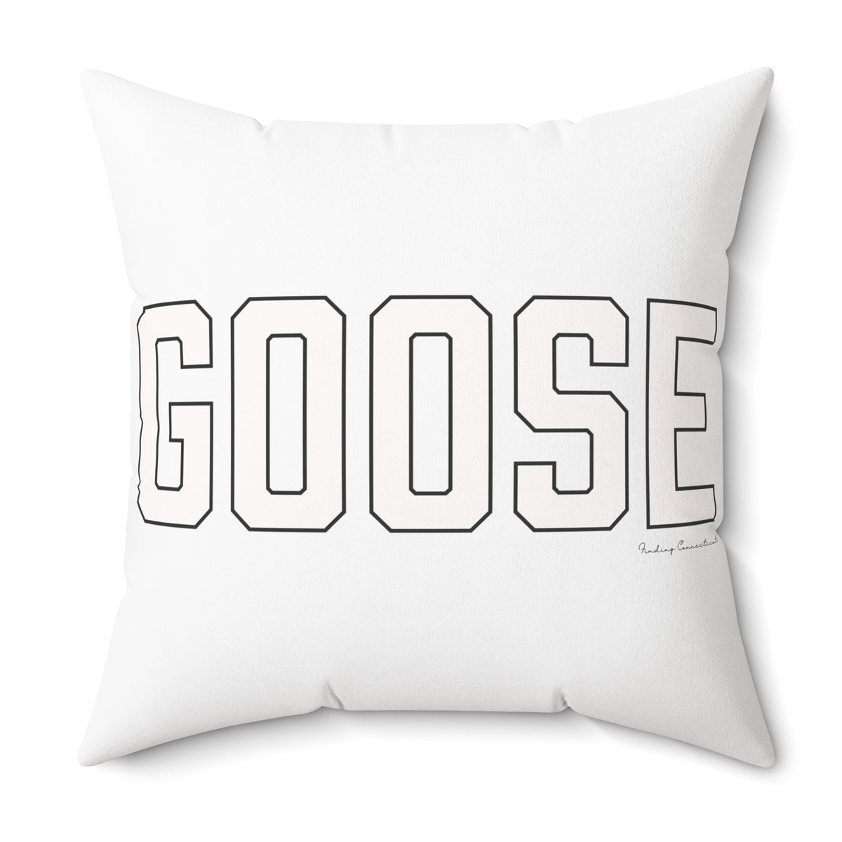 Goose Zip Code White & Black Spun Polyester Square Pillow