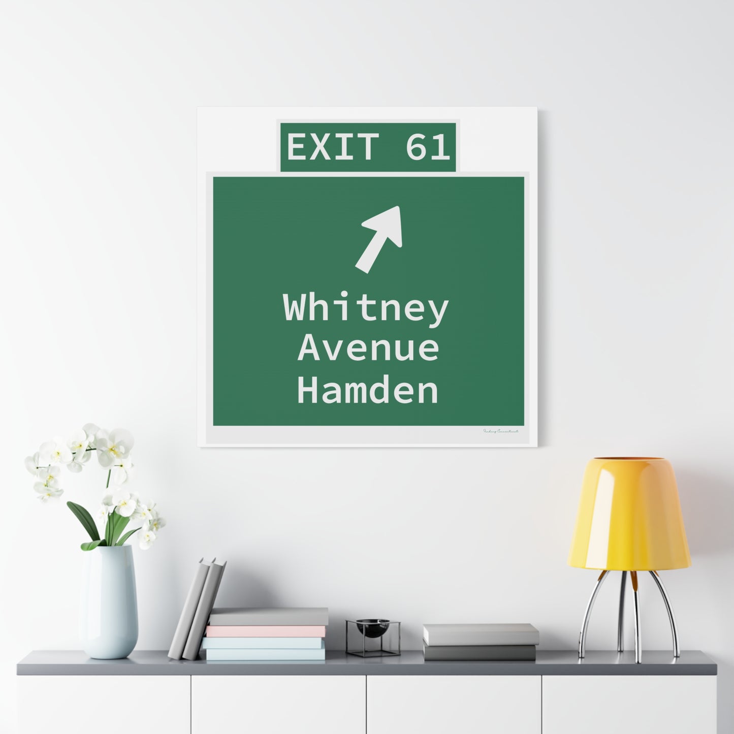 Vintage WCP Exit 61 Sign Matte Canvas, Stretched, 1.25"