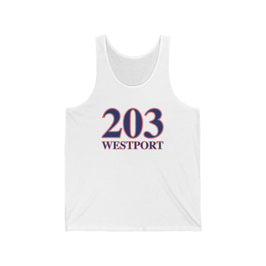 203 Westport Red White & Blue Unisex Jersey Tank Top