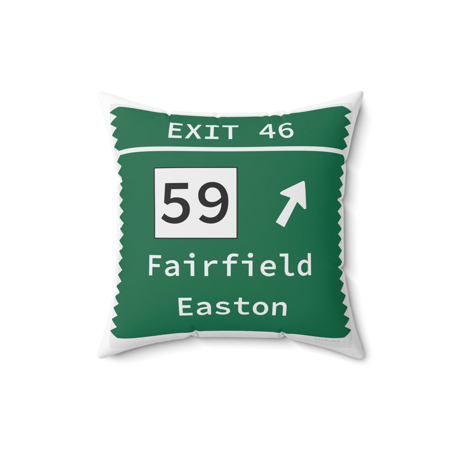 Vintage Merritt Parkway Exit 46 Sign Spun Polyester Square Pillow