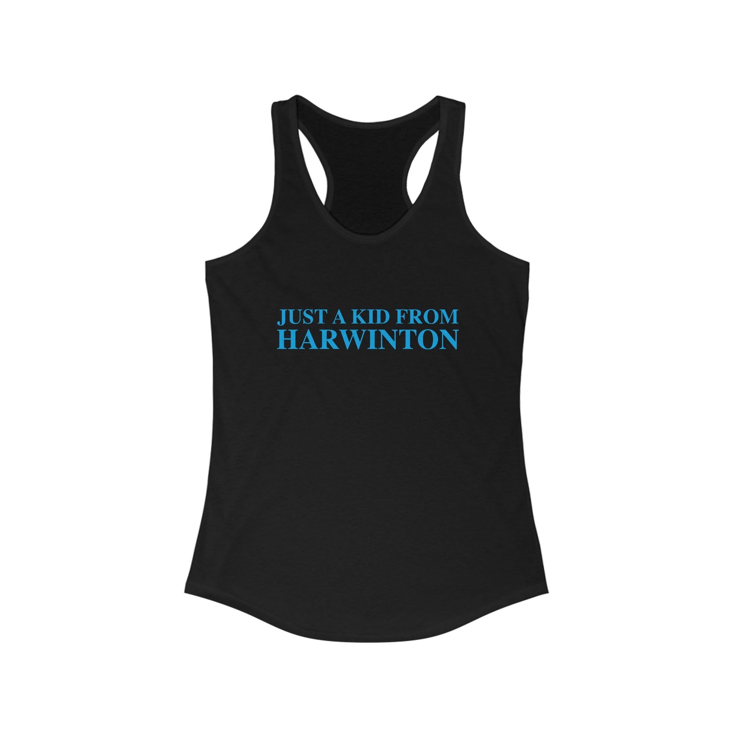 Just a kid from Harwinton Women's Ideal Racerback Tank Top