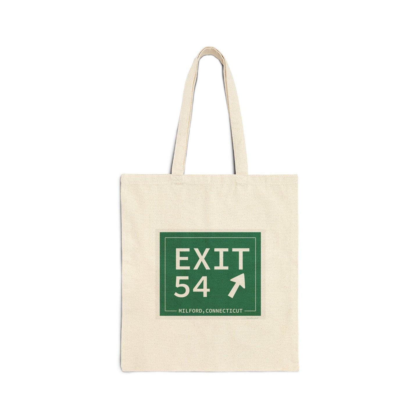 Vintage Exit 54 Merritt Parkway Sign Cotton Canvas Tote Bag