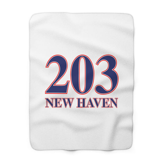 203 New Haven Red White & Blue Sherpa Fleece Blanket