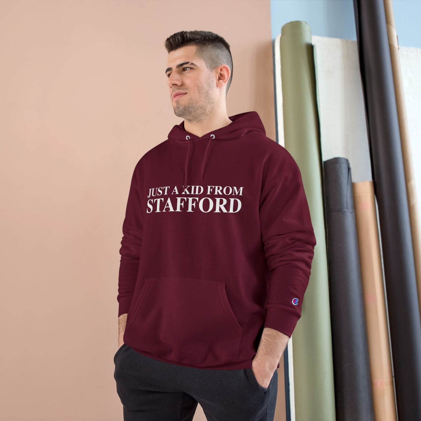 Just a kid from Stafford Champion Hoodie
