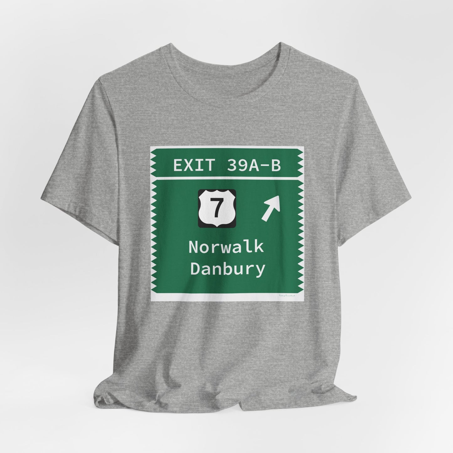 Vintage Merritt Parkway Exit 39 A-B Sign Unisex Jersey Short Sleeve T-Shirt
