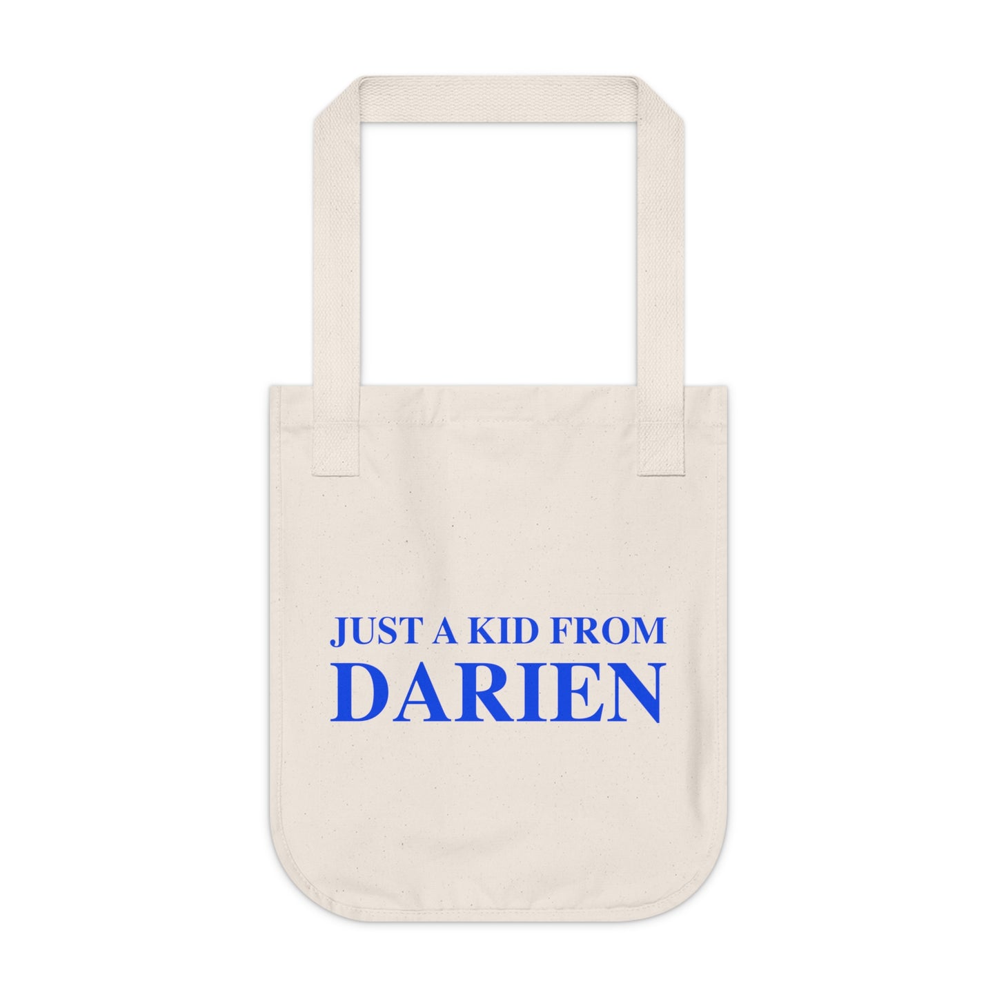 Just a kid from Darien Organic Canvas Tote Bag