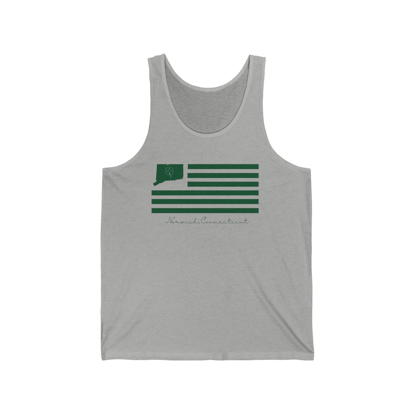 Norwich Connecticut St Patrick’s Day Flag Unisex Jersey Tank Top