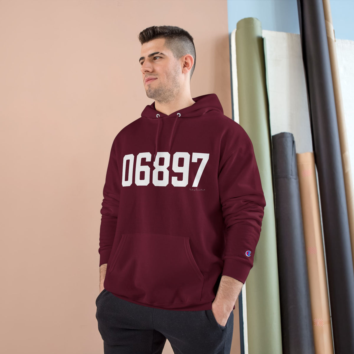 06897 Wilton CT Zip Code Champion Hoodie Sweatshirt