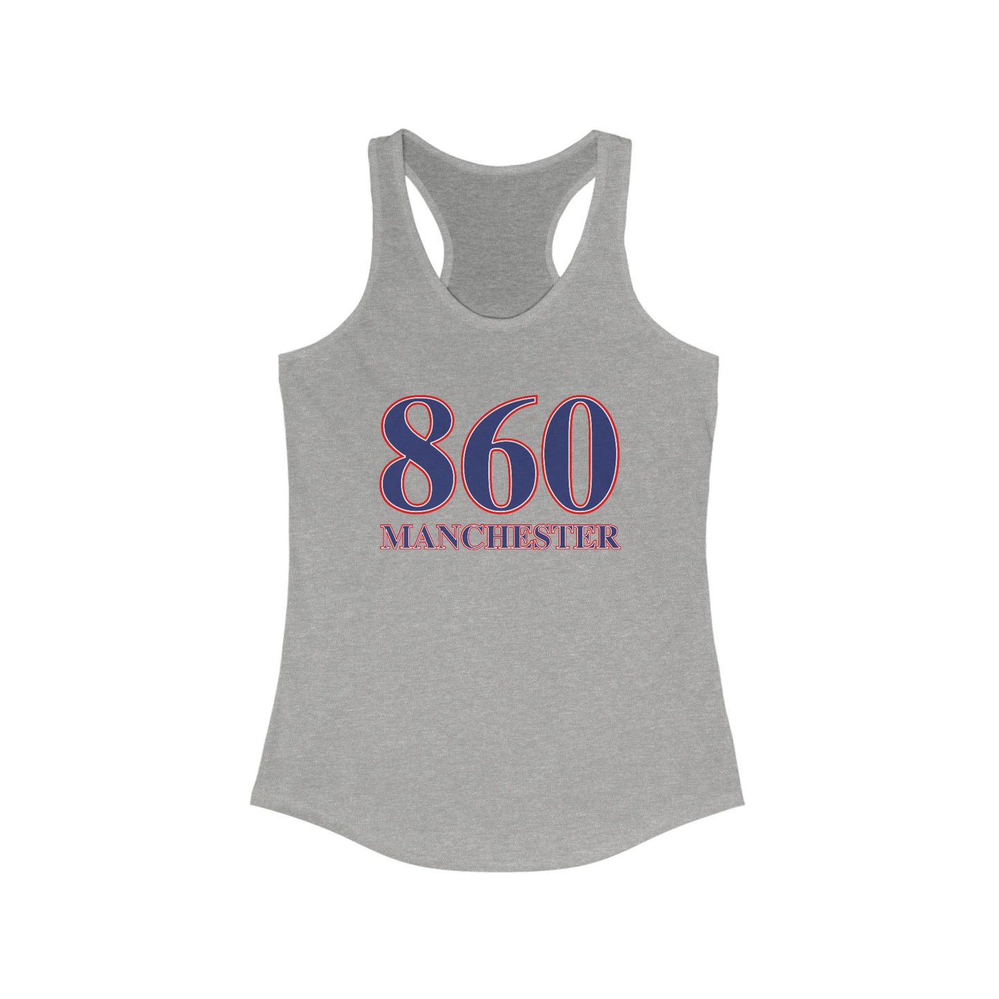 860 Manchester Red White & Blue Women's Ideal Racerback Tank Top