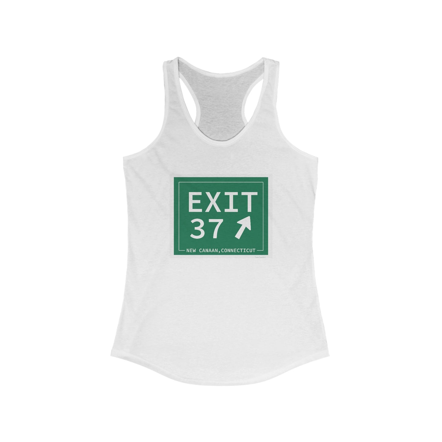 Vintage Exit 37 Merritt Parkway Sign Women's Ideal Racerback Tank Top