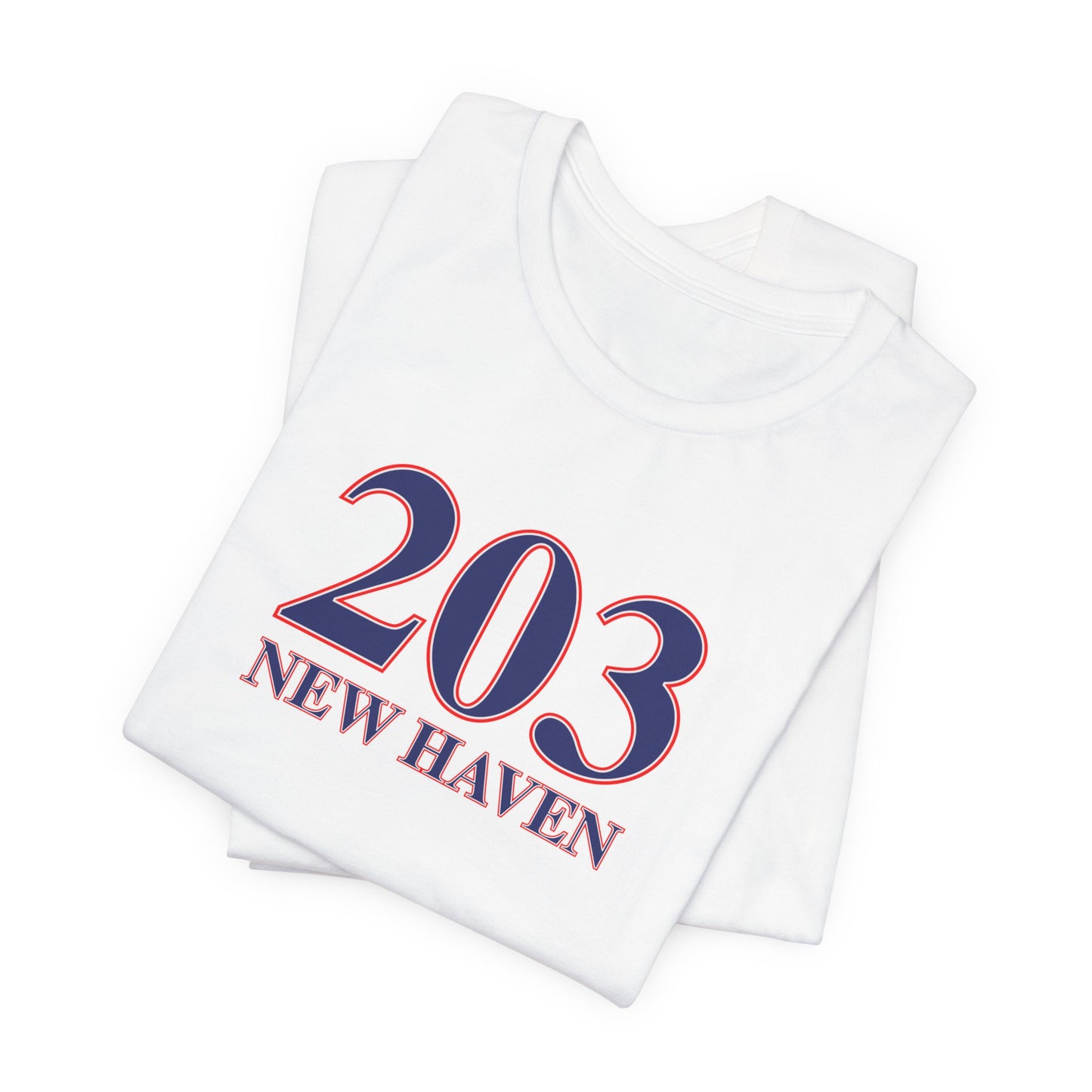 203 New Haven Red, White & Blue Unisex Jersey Short Sleeve T-Shirt