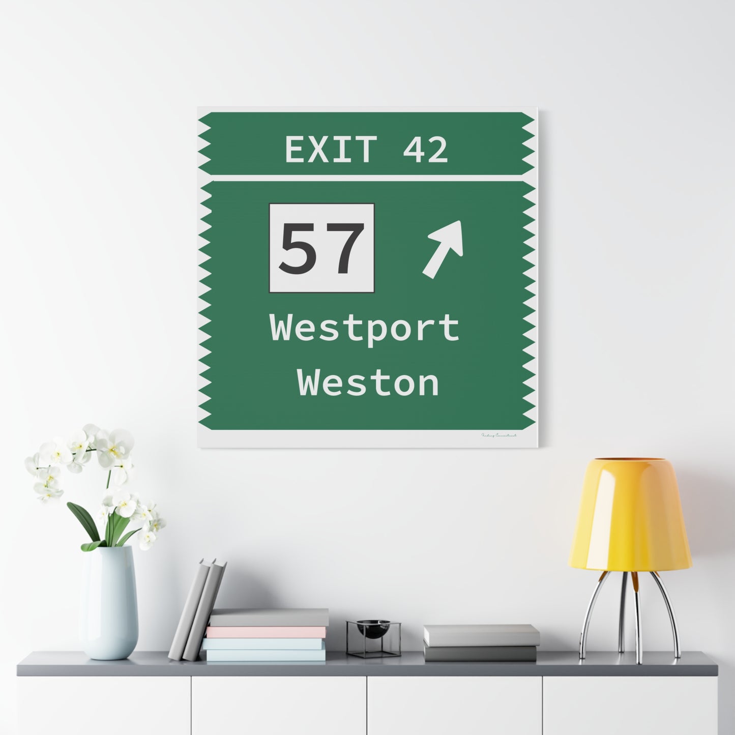 Vintage Merritt Parkway Exit 42 Sign Matte Canvas, Stretched, 1.25"