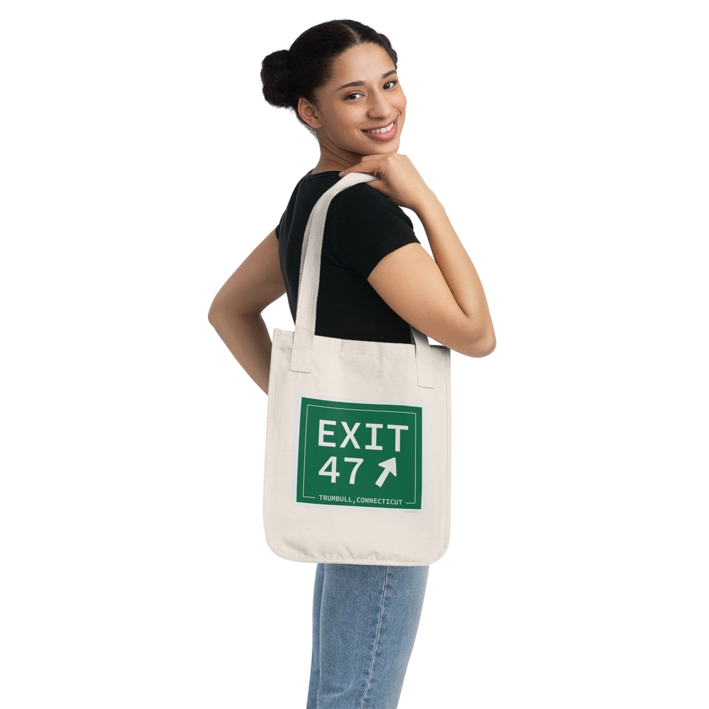 Vintage Exit 47 Merritt Parkway Sign Organic Canvas Tote Bag