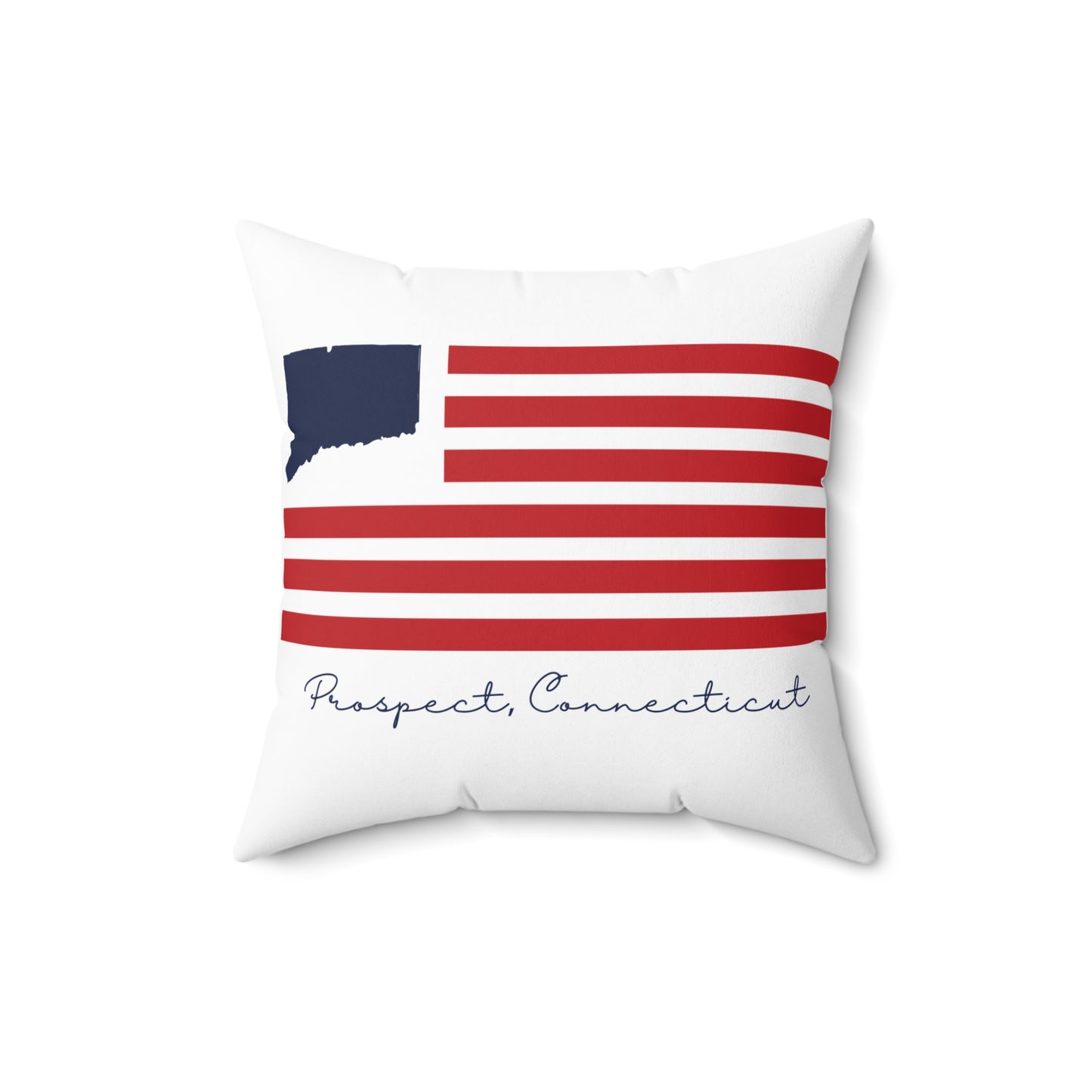 Prospect Connecticut Flag Spun Polyester Square Pillow