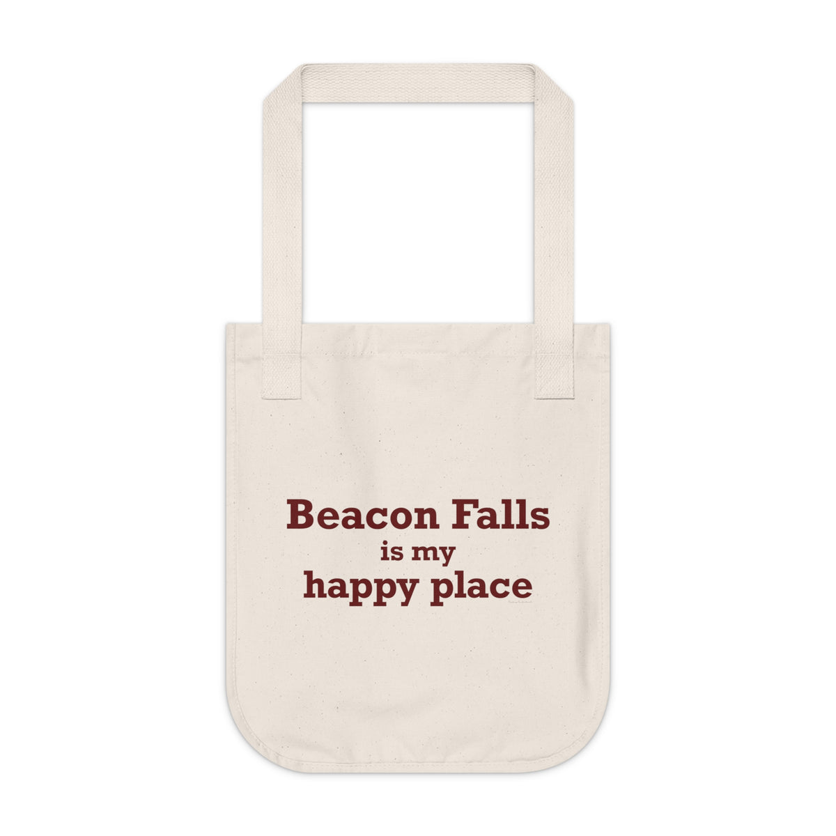 Beacon Falls is My Happy Place Organic Canvas Tote Bag