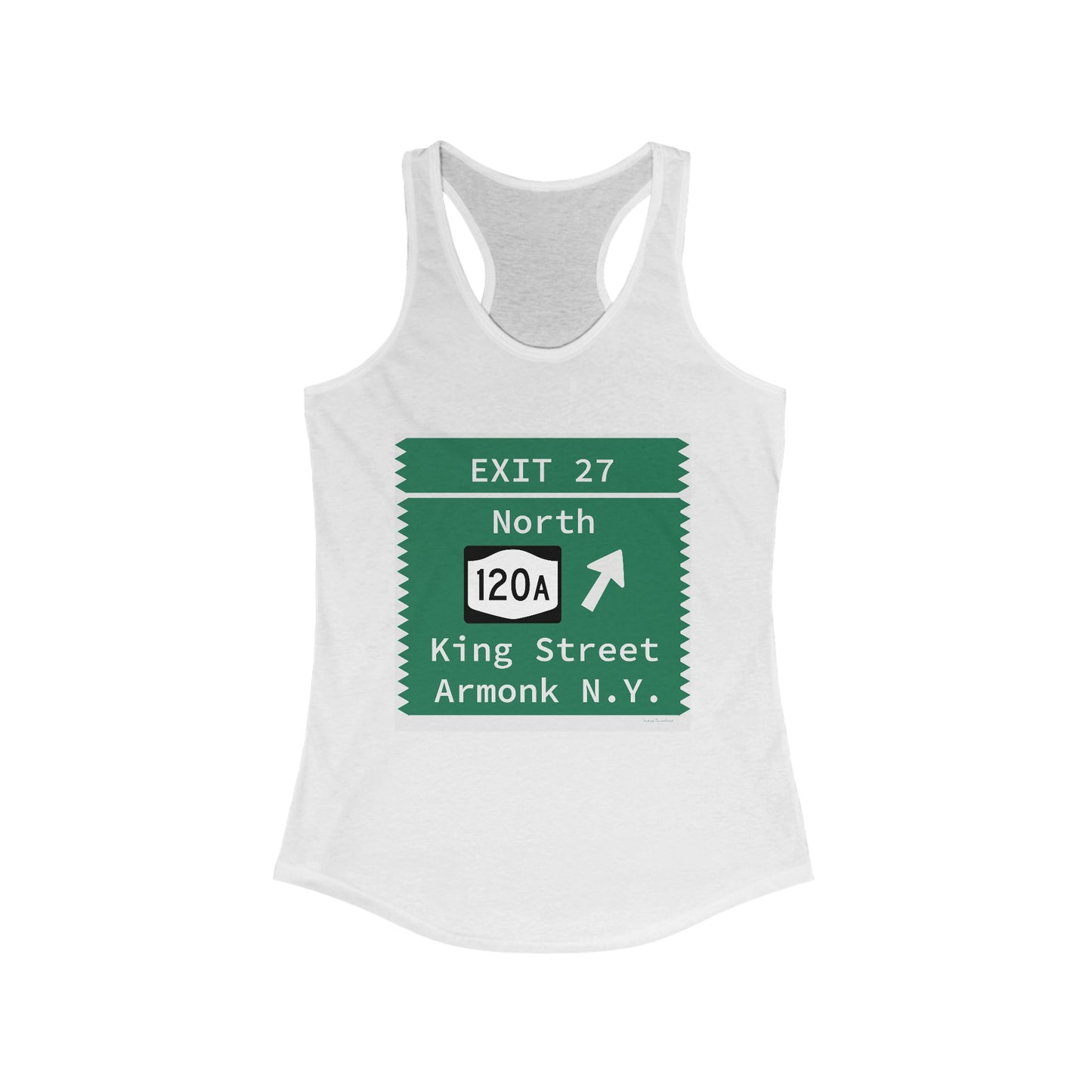 Vintage Merritt Parkway Exit 27 Sign Women's Ideal Racerback Tank Top
