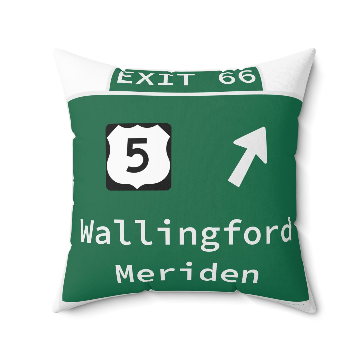 Vintage WCP Exit 66 Sign Spun Polyester Square Pillow