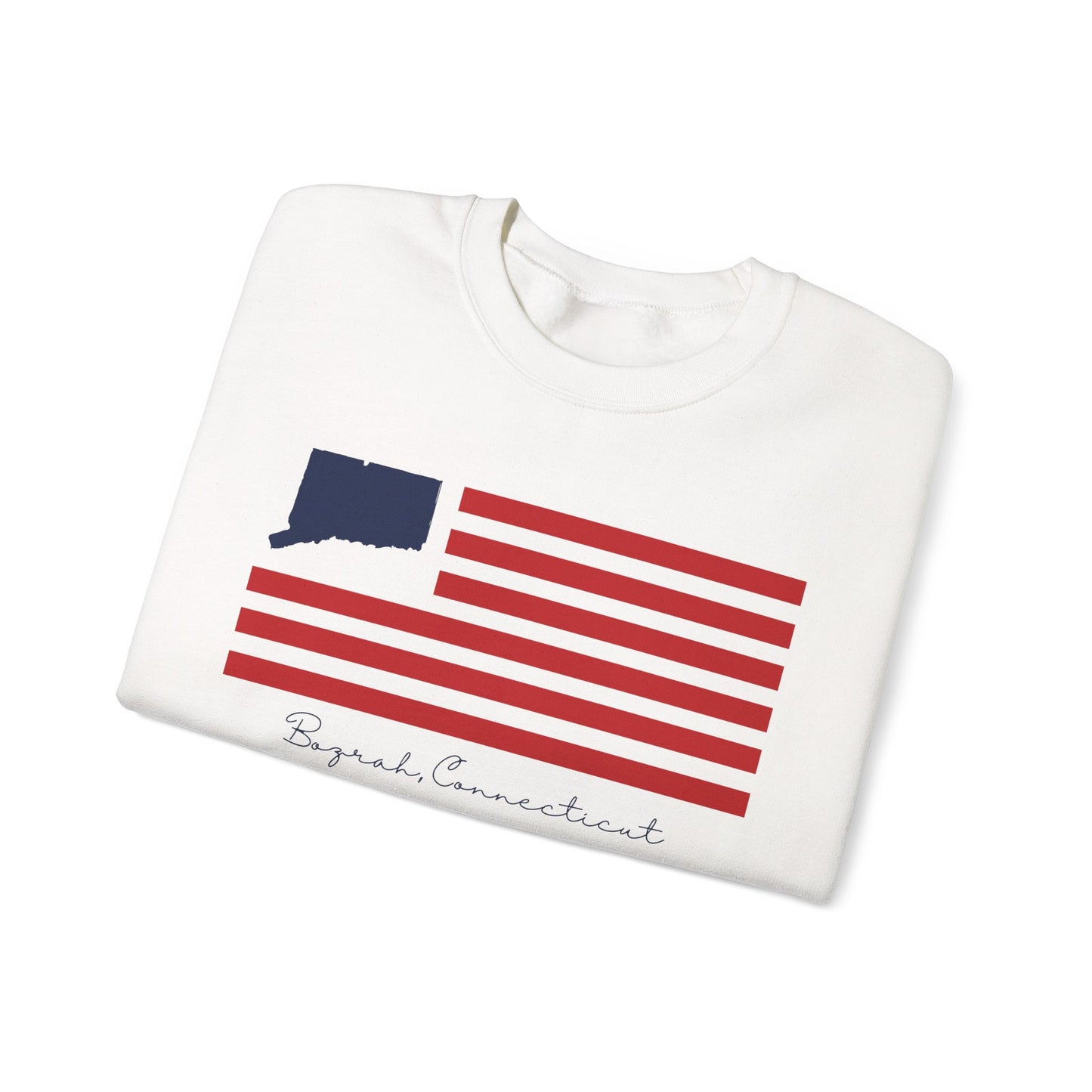 Bozrah Connecticut Flag Unisex Heavy Blend™ Crewneck Sweatshirt