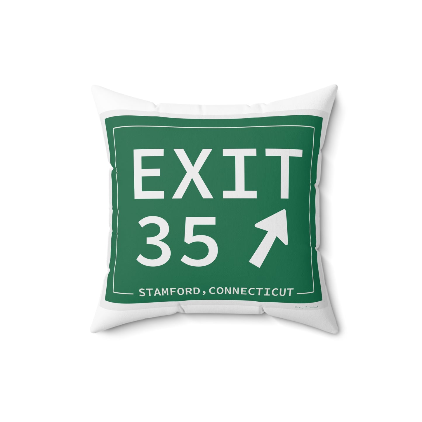 Vintage Exit 35 Merritt Parkway Sign Spun Polyester Square Pillow