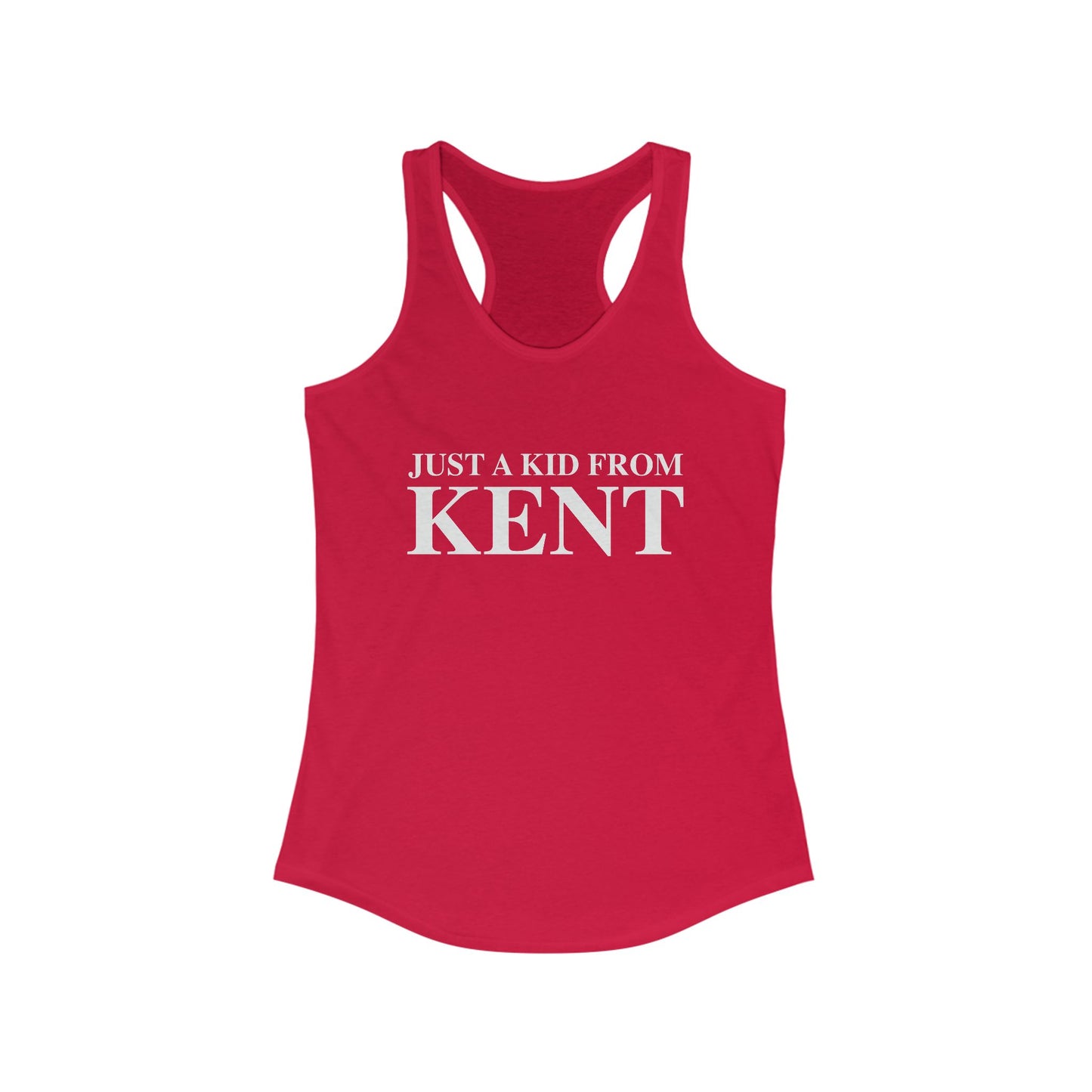 Just a kid from Kent Women's Ideal Racerback Tank Top
