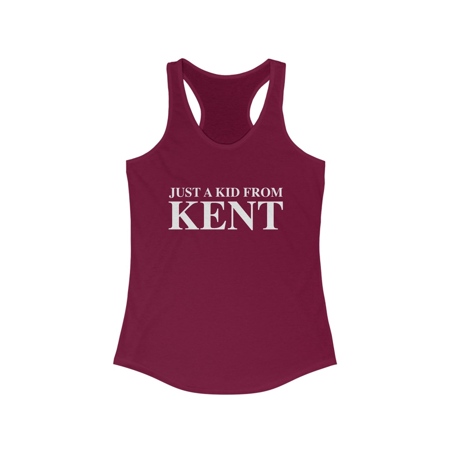 Just a kid from Kent Women's Ideal Racerback Tank Top