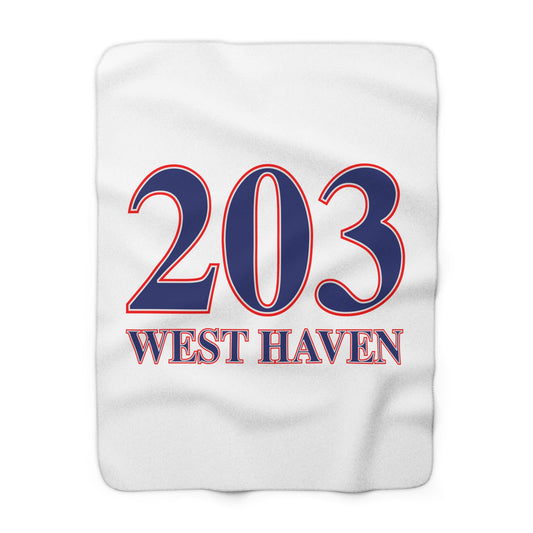 203 West Haven Red White & Blue Sherpa Fleece Blanket