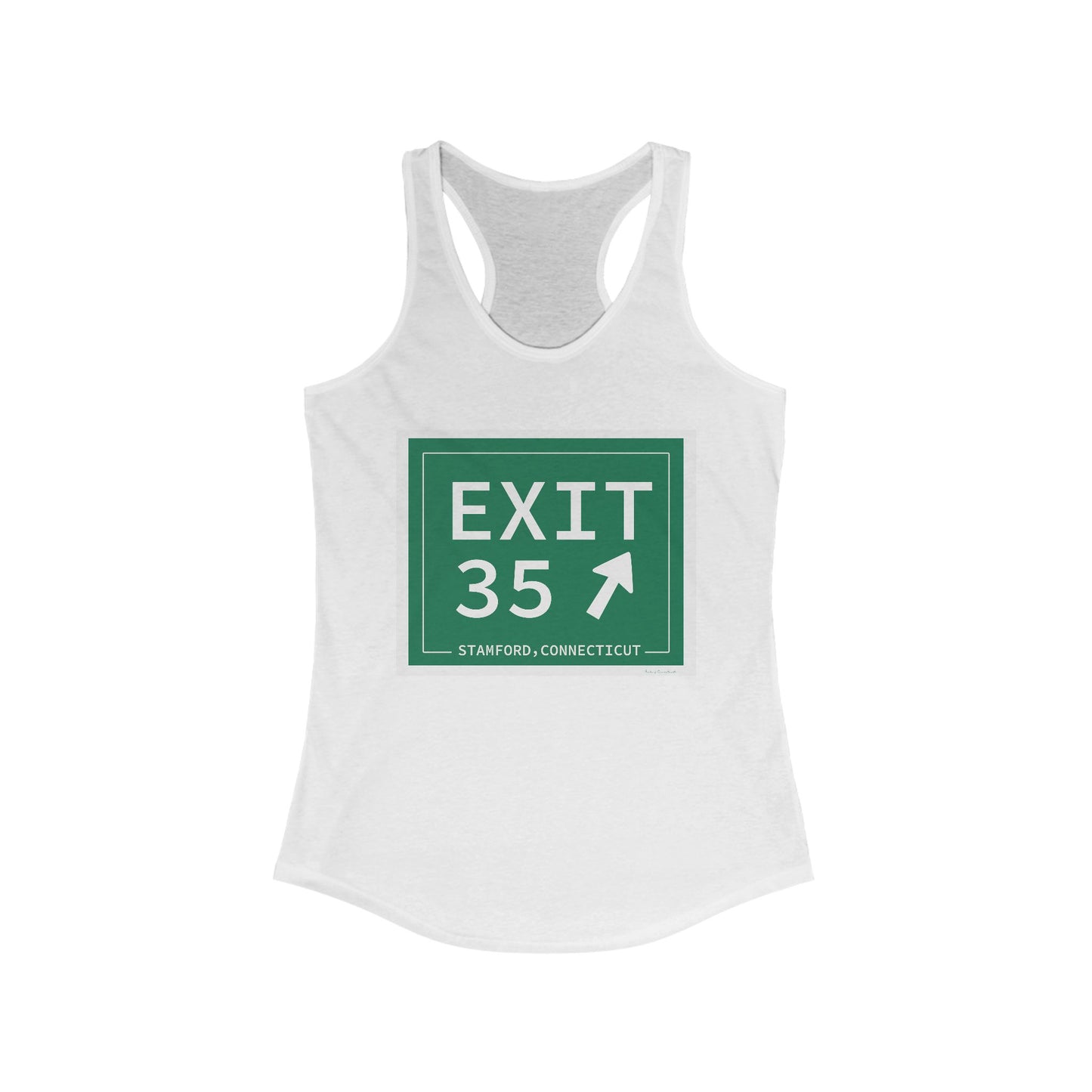 Vintage Exit 35 Merritt Parkway Sign Women's Ideal Racerback Tank Top