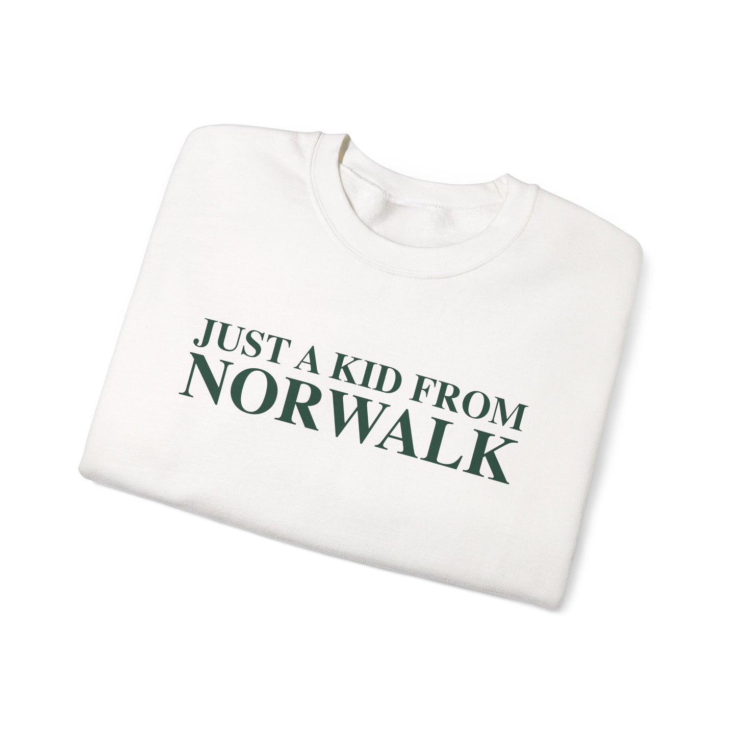 Just a kid from Norwalk Unisex Heavy Blend™ Crewneck Sweatshirt
