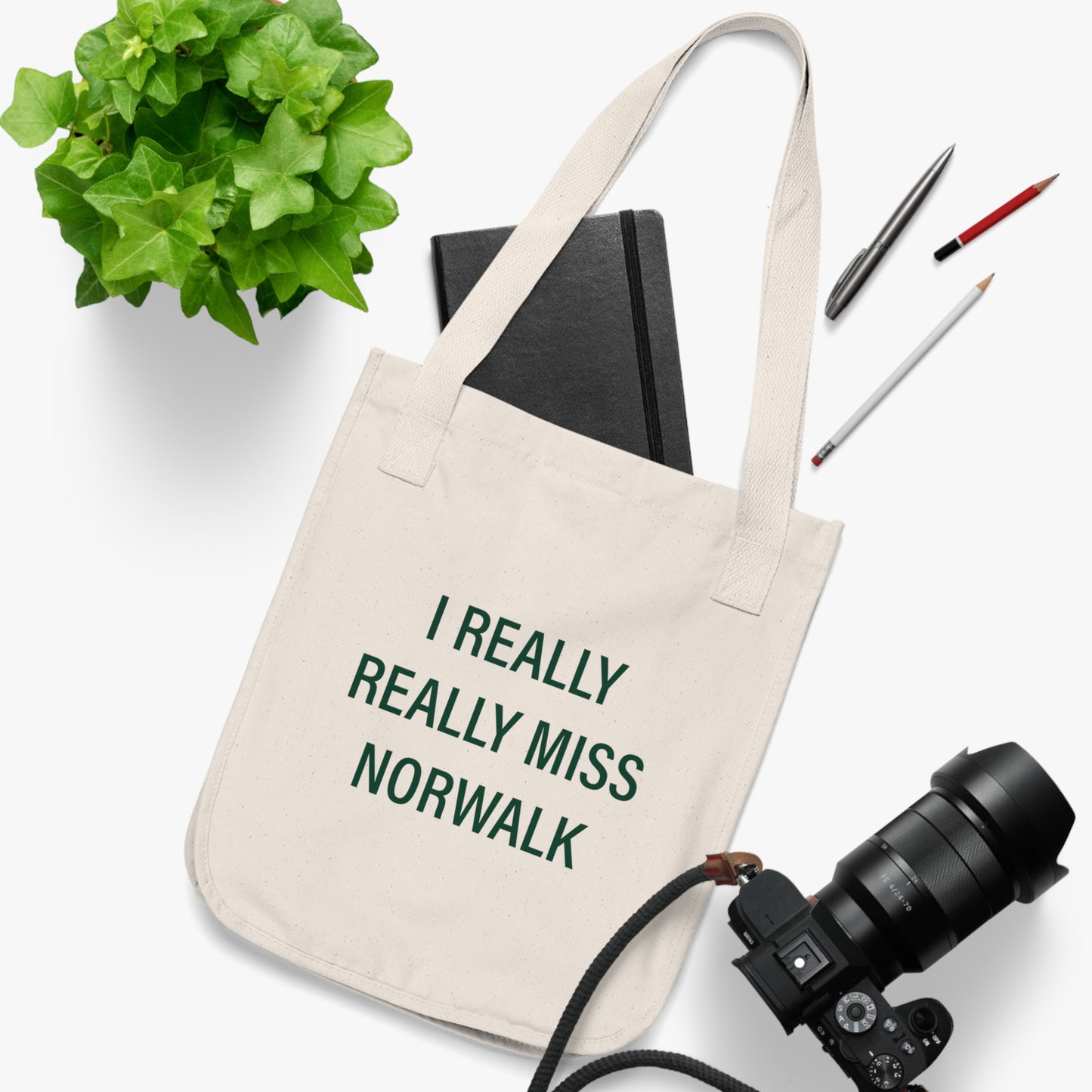 I Really Really Miss Norwalk  Organic Canvas Tote Bag