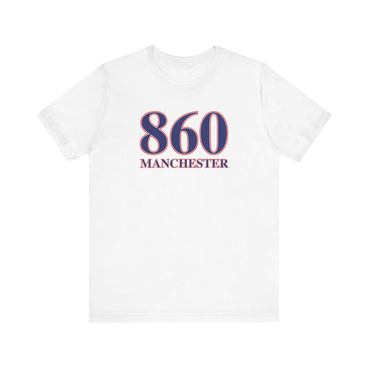 860 Manchester Red White & Blue Unisex Jersey Short Sleeve T-Shirt