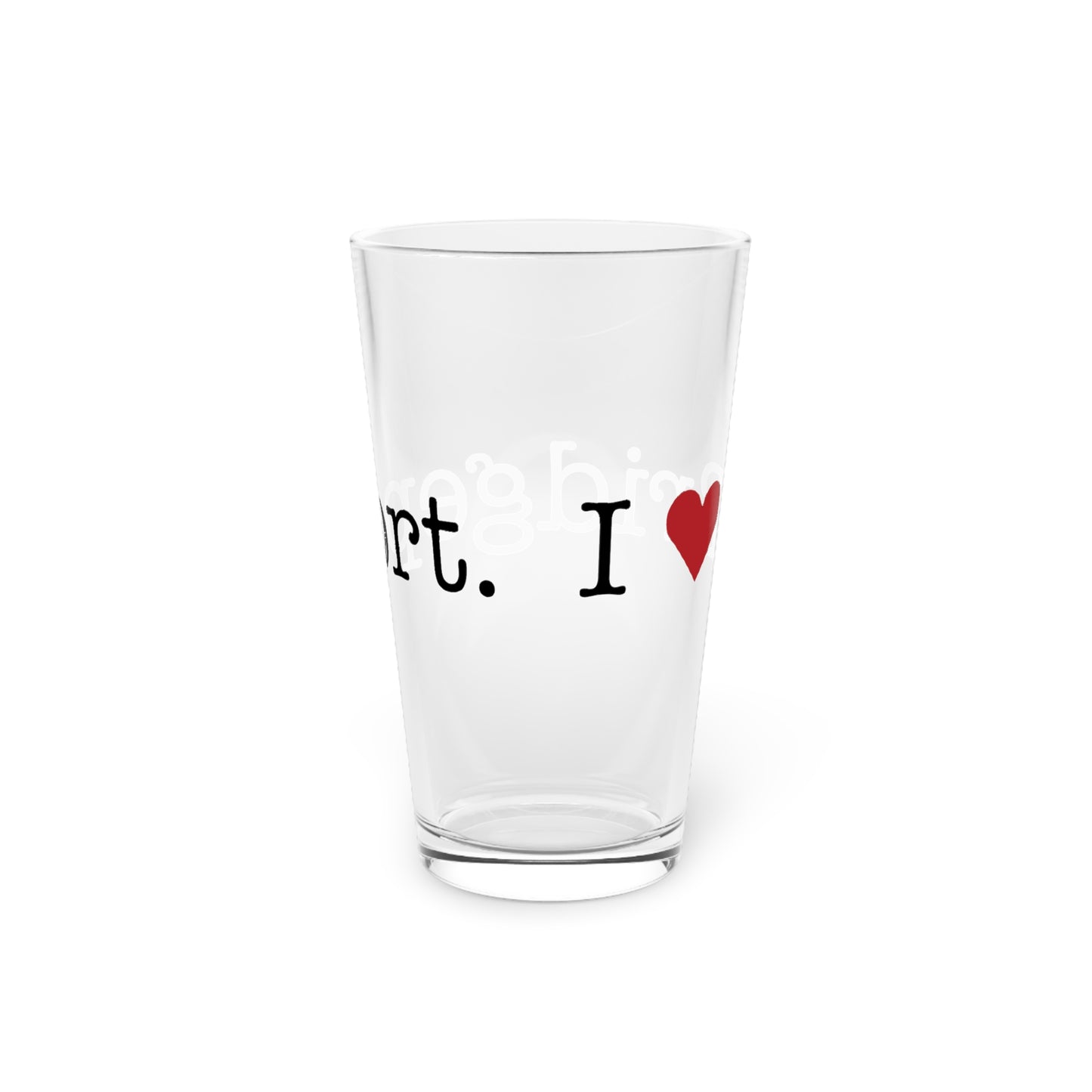I Heart Bridgeport. Pint Glass, 16oz