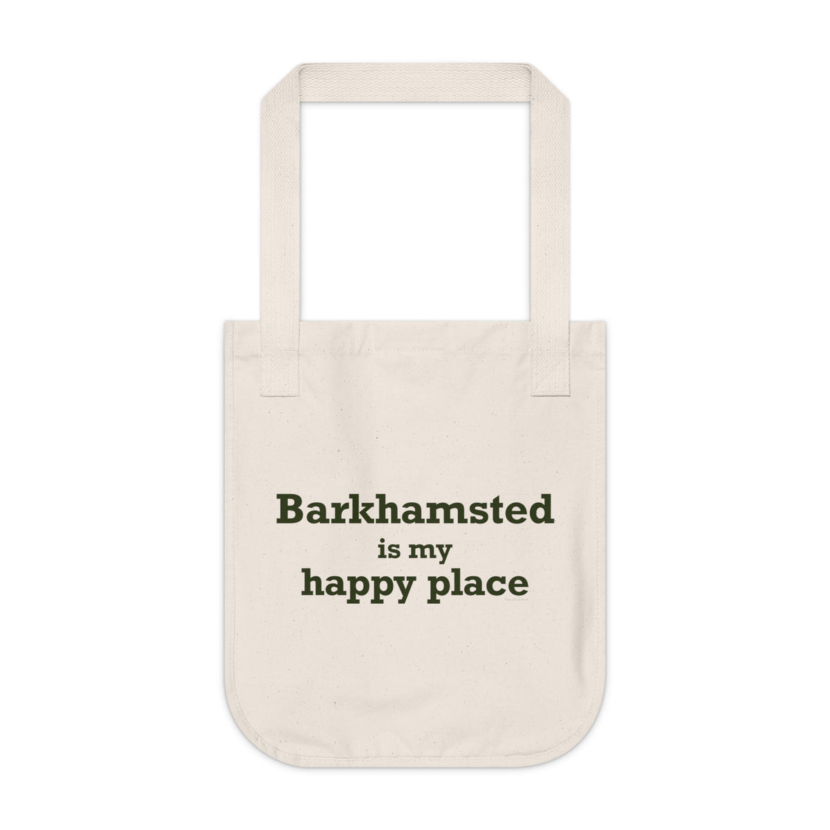 Barkhamsted is my Happy Place Organic Canvas Tote Bag