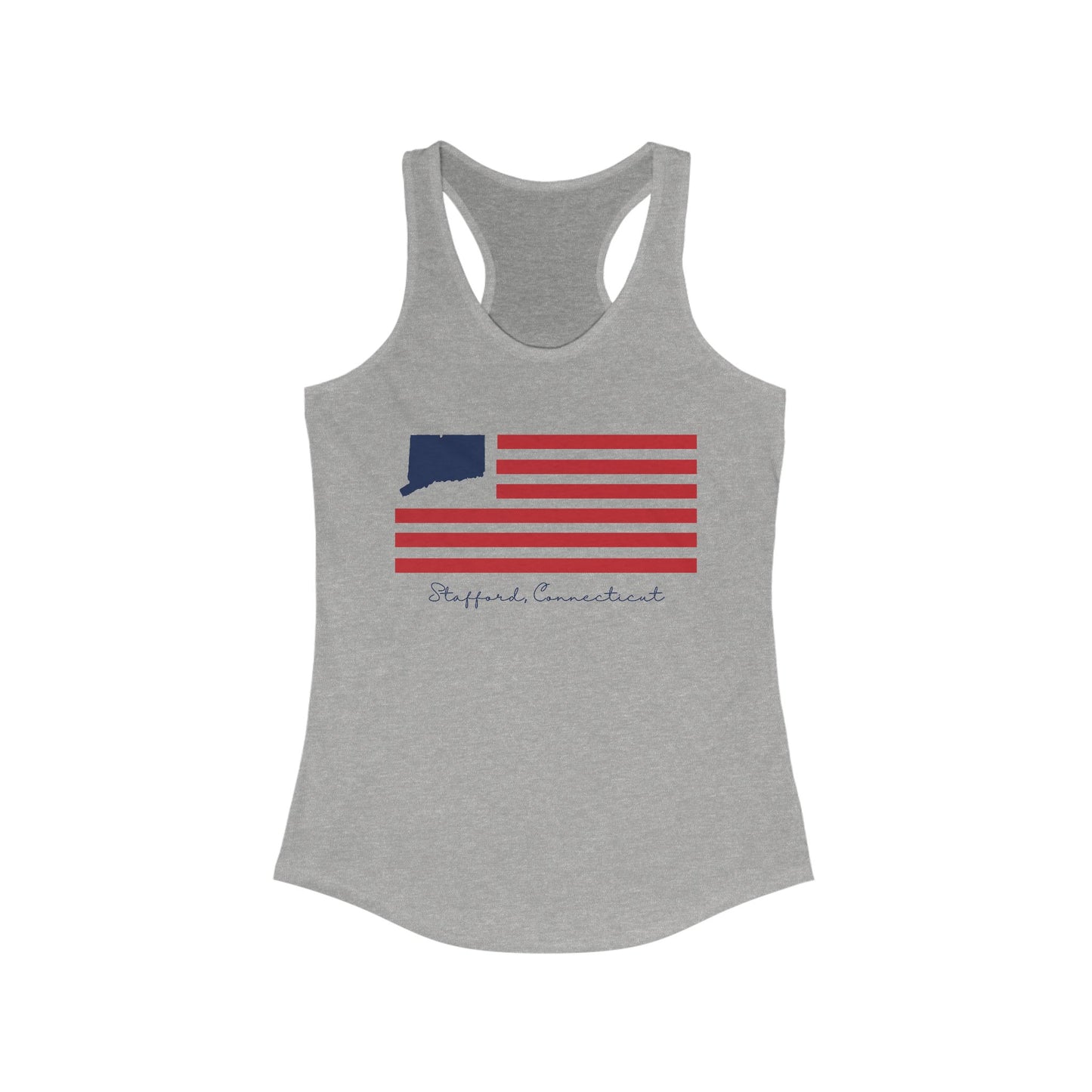 Stafford Connecticut Flag Women's Ideal Racerback Tank Top
