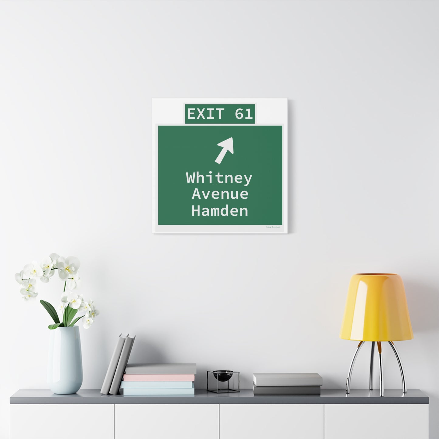 Vintage WCP Exit 61 Sign Matte Canvas, Stretched, 1.25"