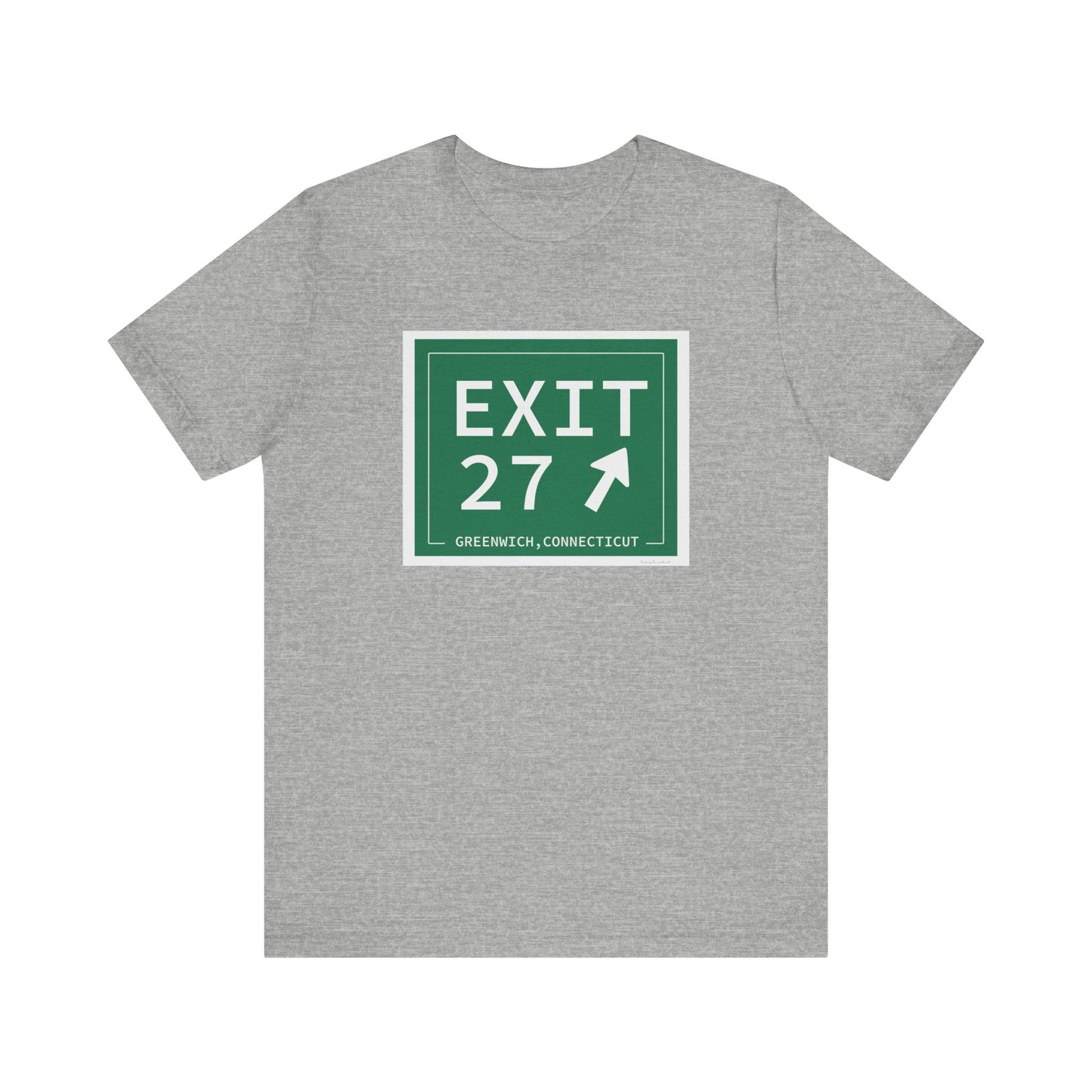 Vintage Exit 27 Merritt Parkway Sign Unisex Jersey Short Sleeve T-Shirt