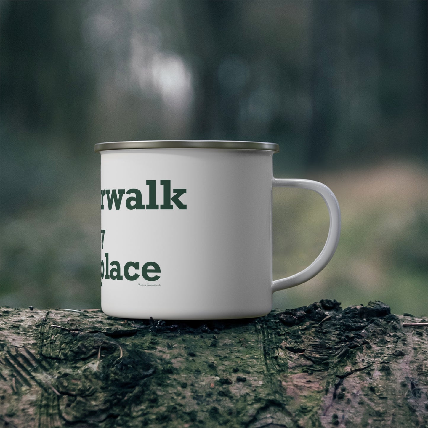 East Norwalk is My Happy Place Enamel Camping Mug