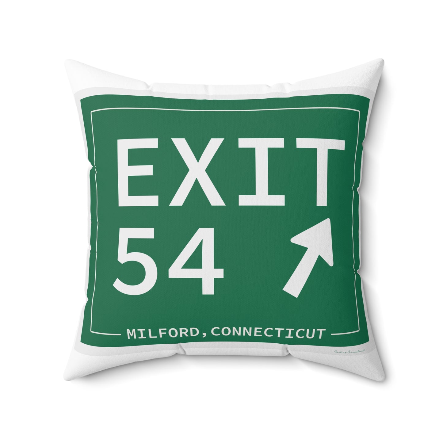 Vintage Exit 54 Merritt Parkway Sign Spun Polyester Square Pillow