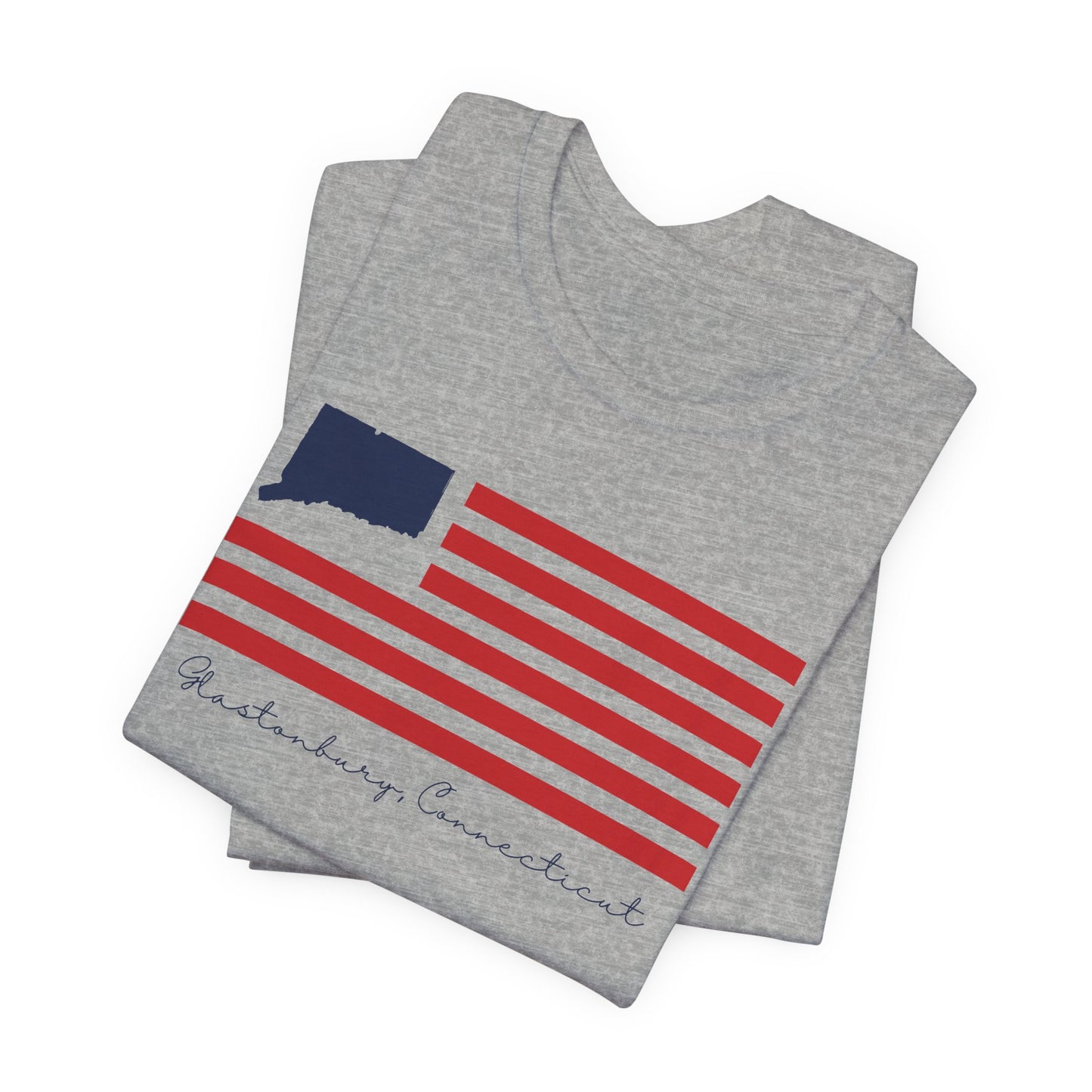 Glastonbury Connecticut Flag Unisex Jersey Short Sleeve T-Shirt