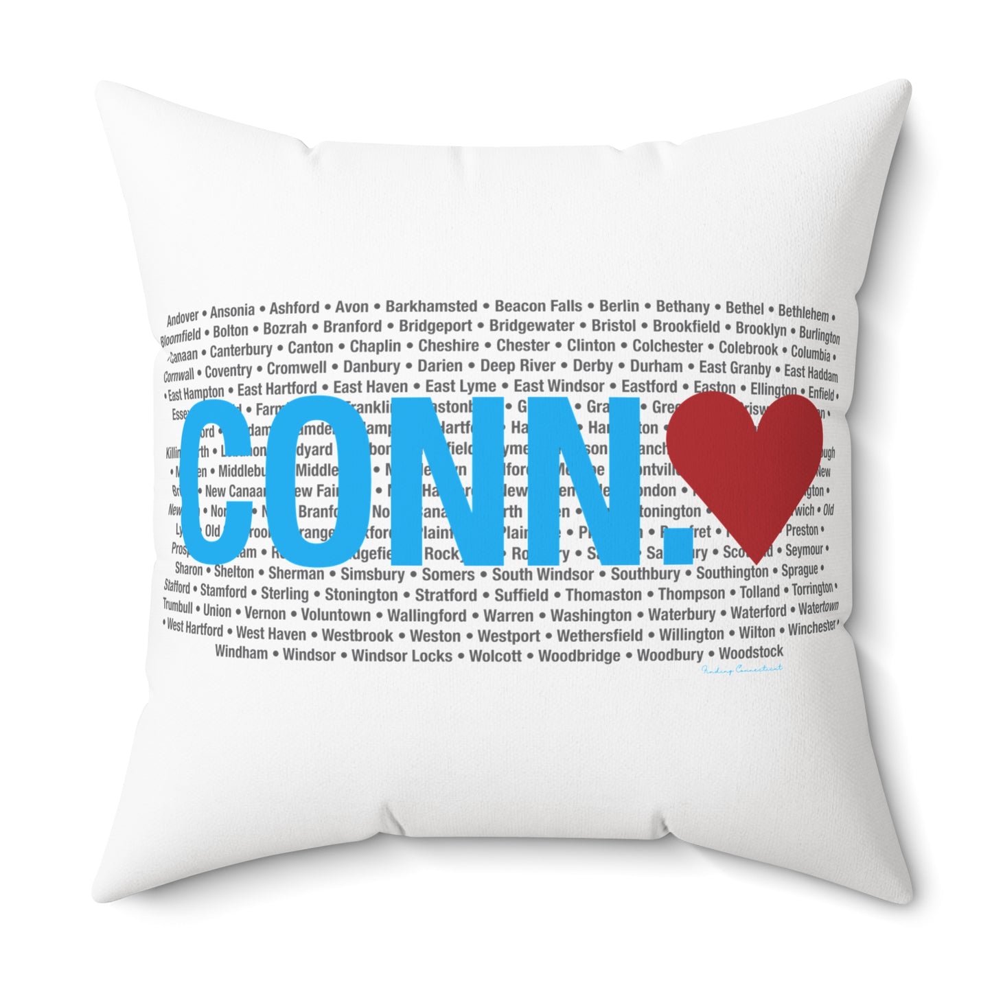 Connecticut Love Spun Polyester Square Pillow