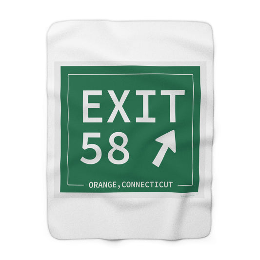 Vintage Exit 58 WCP Sign Sherpa Fleece Blanket