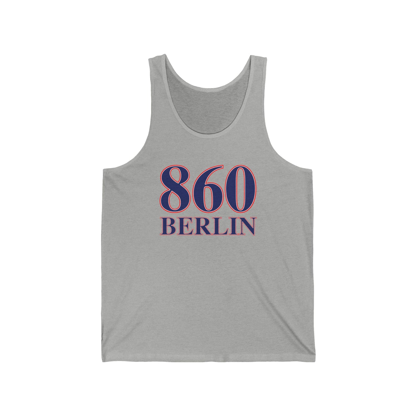 860 Berlin Red White & Blue Unisex Jersey Tank Top