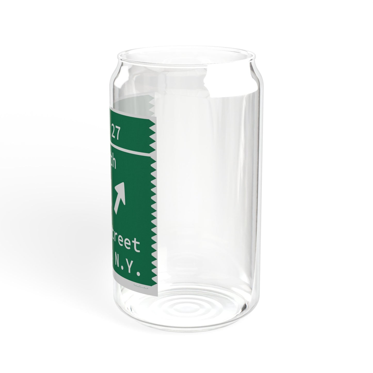 Vintage Merritt Parkway Exit 27 Sign Sipper Glass, 16oz